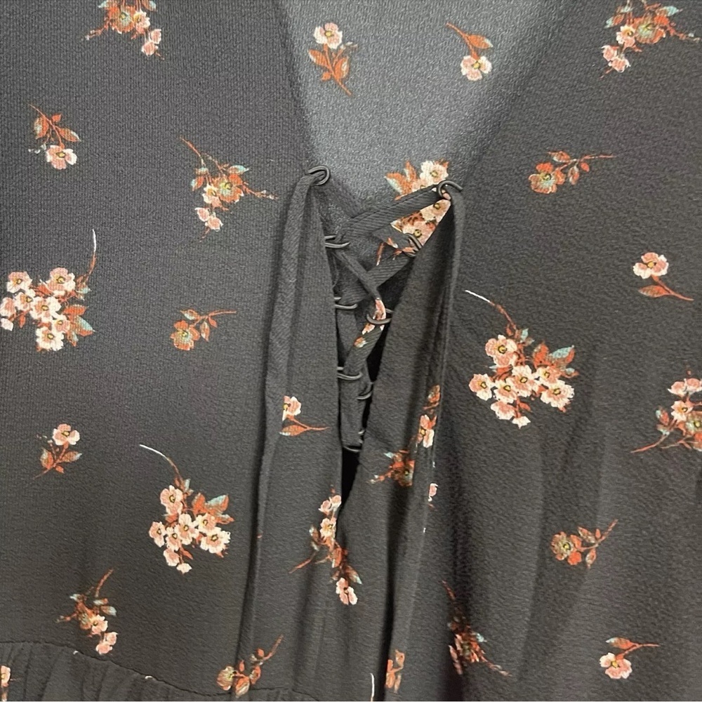 Lush Dress Womens Small Black Ditsy Floral Long - Picture 4 of 13